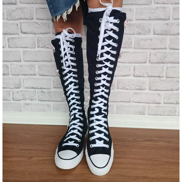 ⭐Converse Chuck Taylor XXHi Bows & Studs 7.5 Women Boots Sneaker Black A17684C - Picture 5 of 11